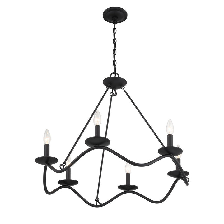 Meridian - M100137MBK - Six Light Chandelier - Matte Black