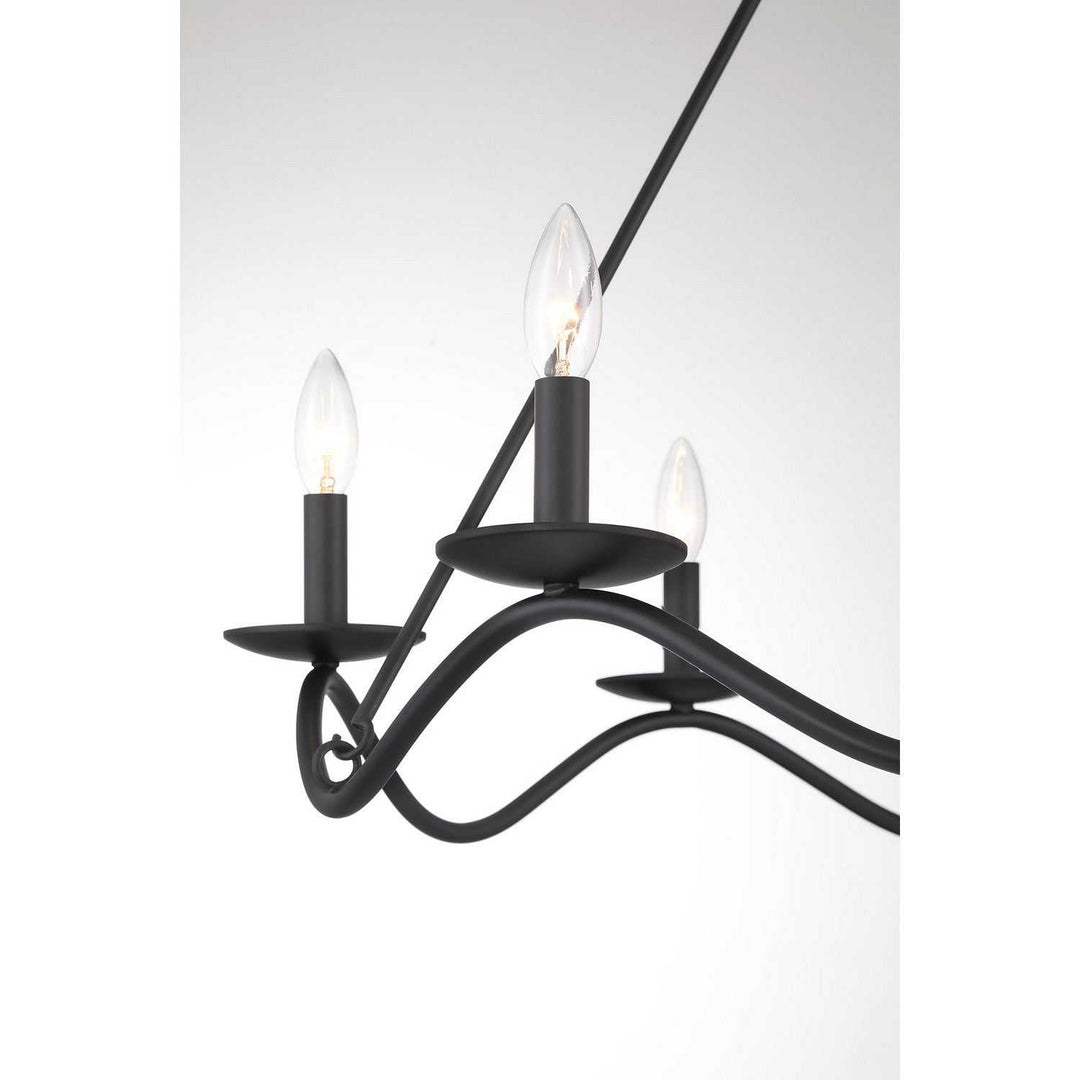 Meridian - M100137MBK - Six Light Chandelier - Matte Black
