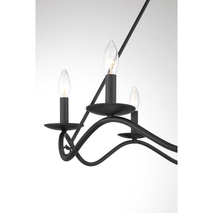 Meridian - M100137MBK - Six Light Chandelier - Matte Black