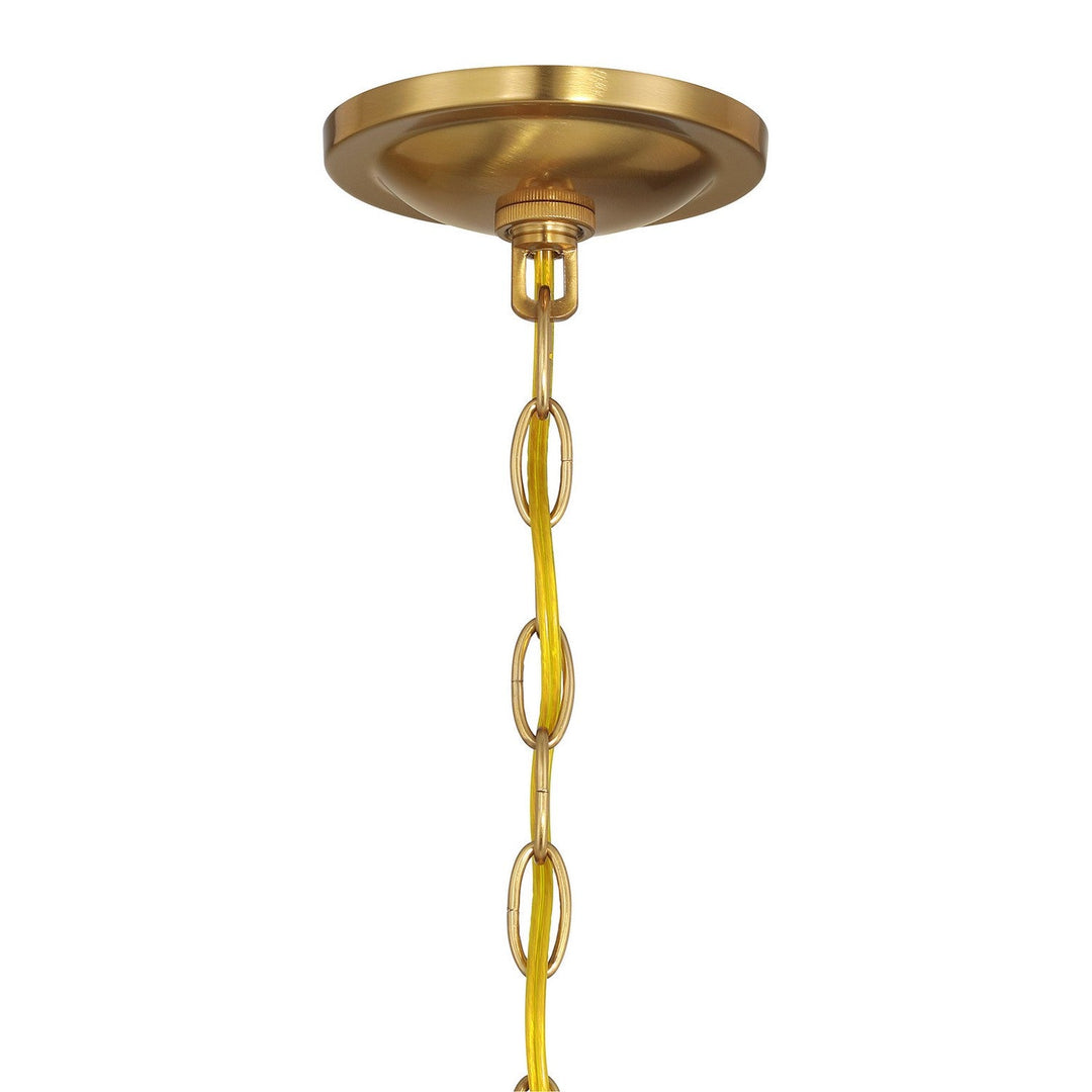 Meridian - M100137NB - Six Light Chandelier - Natural Brass