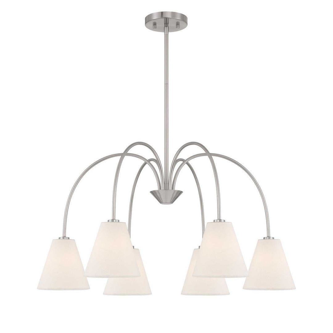 Meridian - M100138BN - Six Light Chandelier - Brushed Nickel