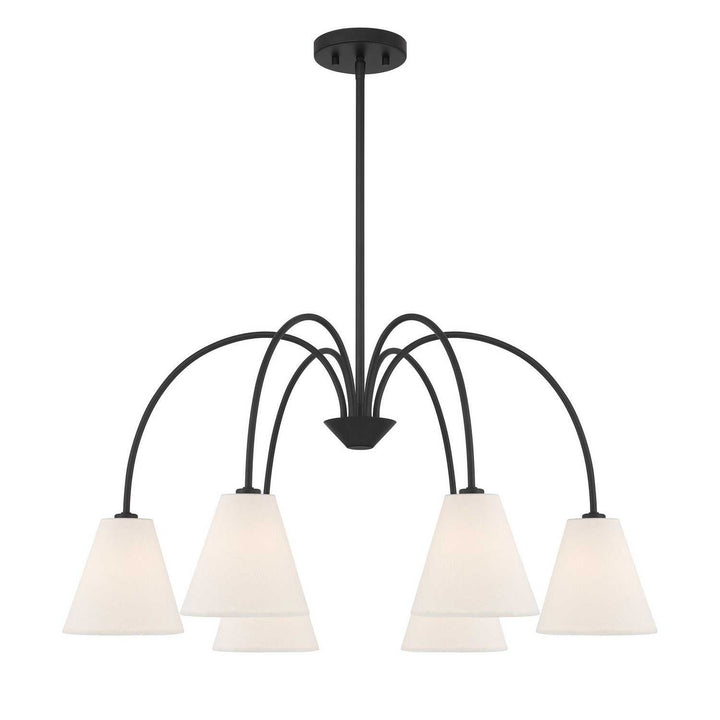 Meridian - M100138MBK - Six Light Chandelier - Matte Black