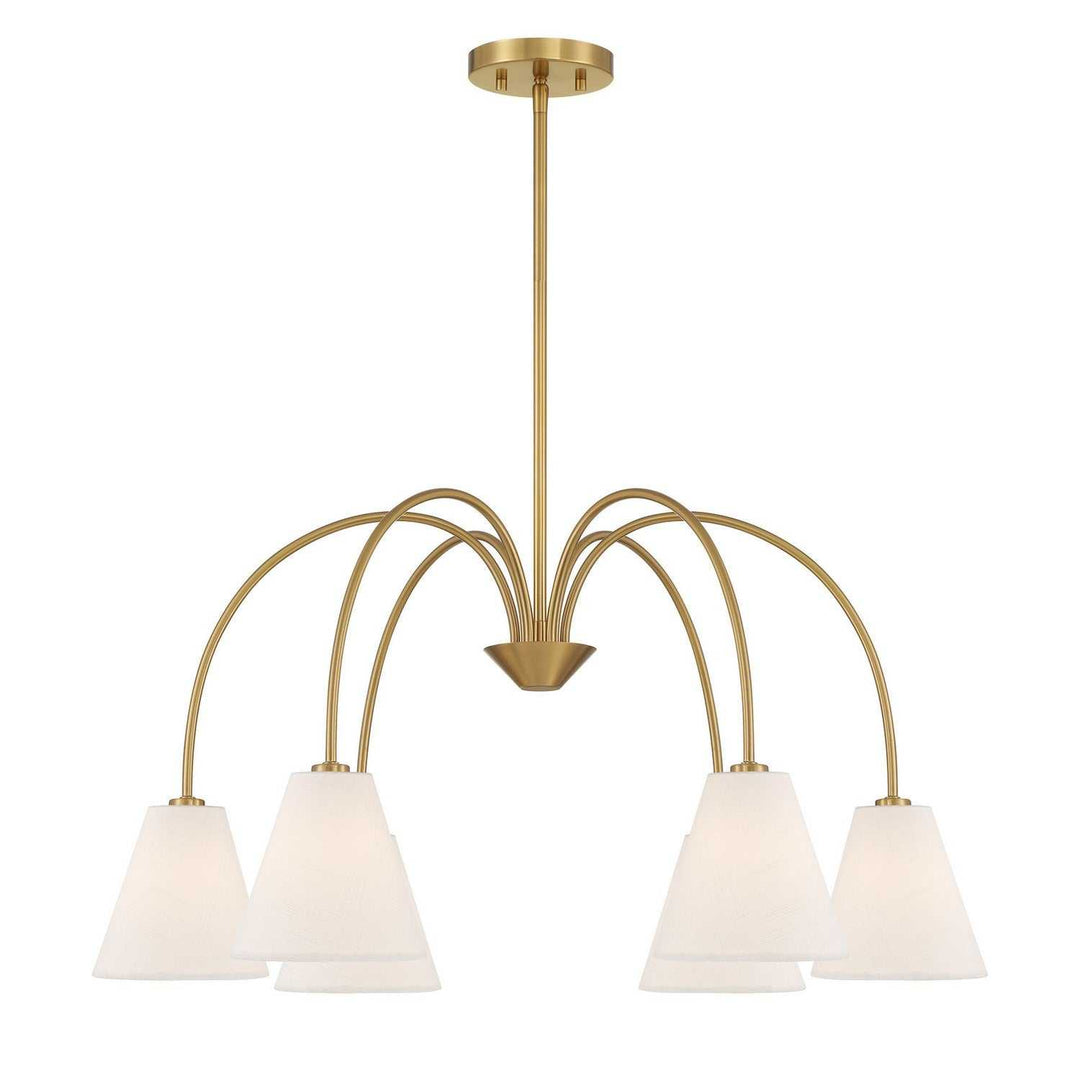 Meridian - M100138NB - Six Light Chandelier - Natural Brass