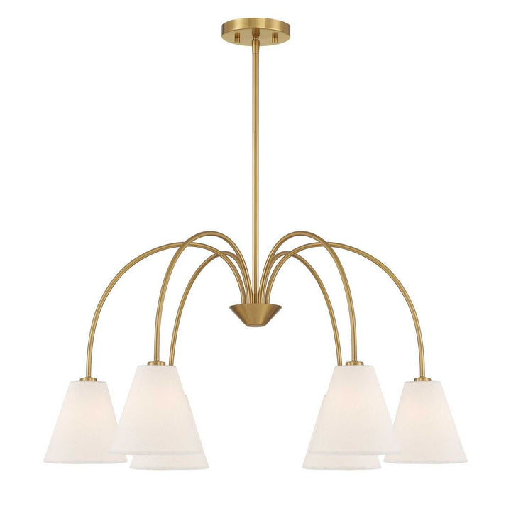 Meridian - M100138NB - Six Light Chandelier - Natural Brass