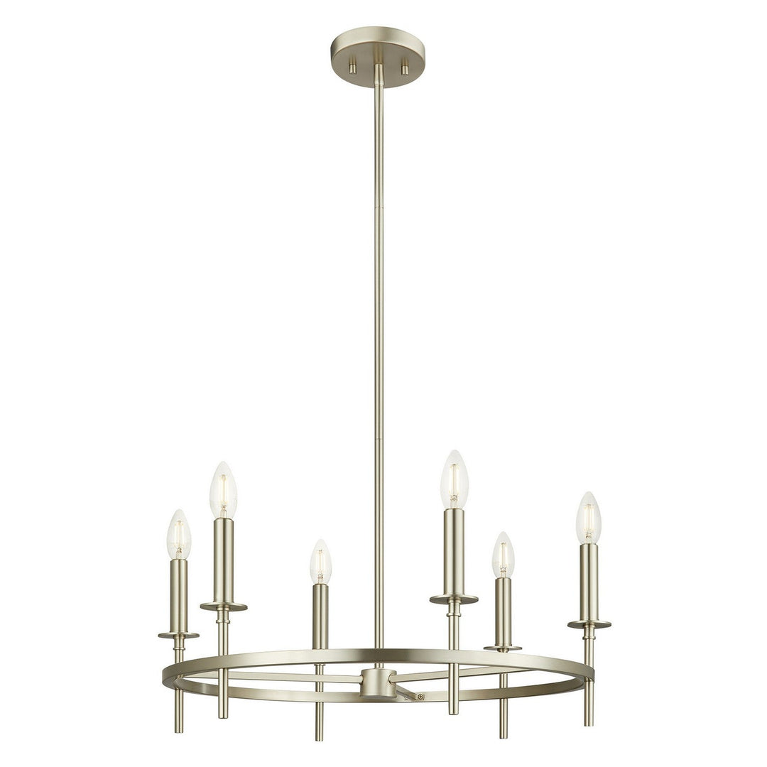 Meridian - M100140BN - Six Light Chandelier - Brushed Nickel
