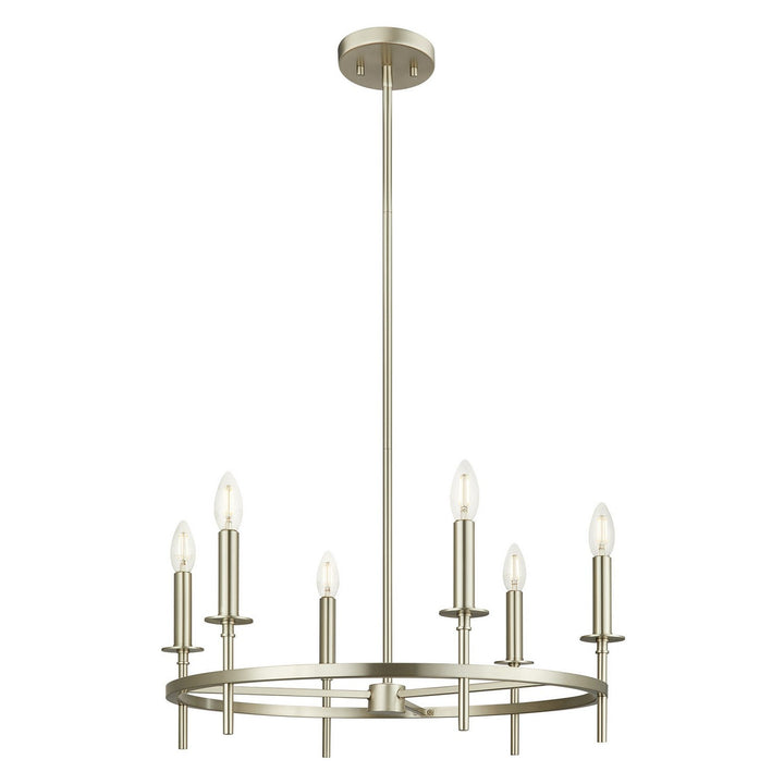 Meridian - M100140BN - Six Light Chandelier - Brushed Nickel