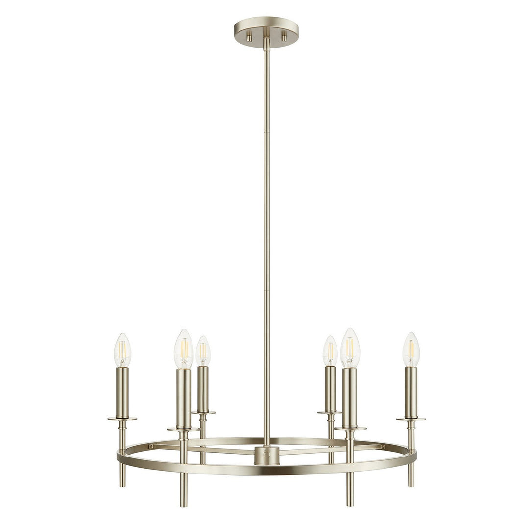 Meridian - M100140BN - Six Light Chandelier - Brushed Nickel