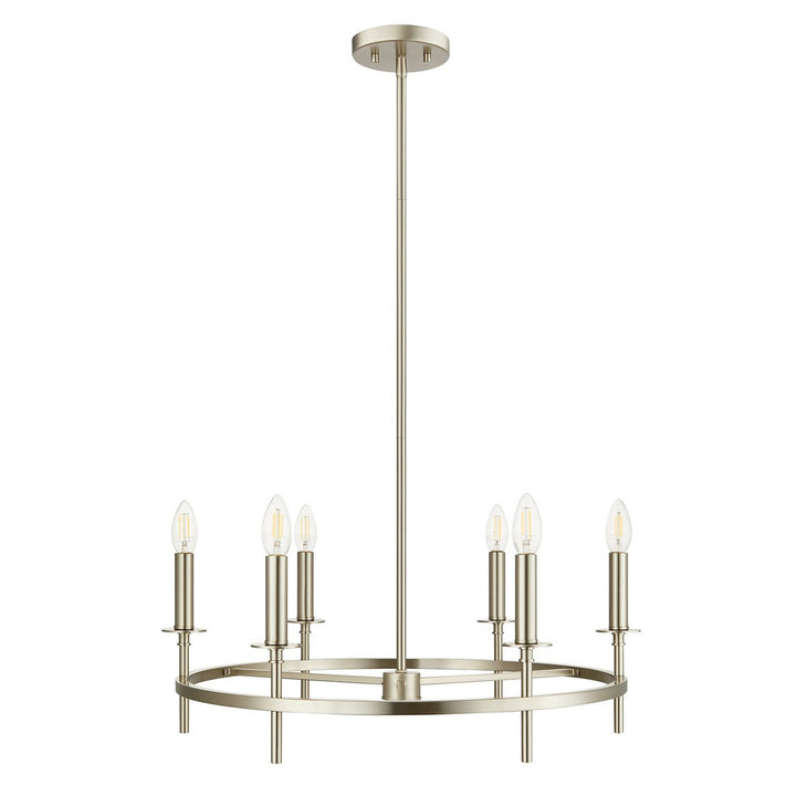 Meridian - M100140BN - Six Light Chandelier - Brushed Nickel