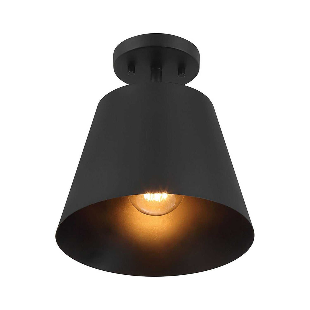 Meridian - M60076MBK - One Light Semi-Flush Mount - Matte Black