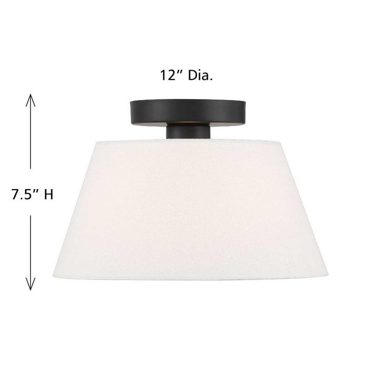 Meridian - M60077MBK - One Light Semi-Flush Mount - Matte Black