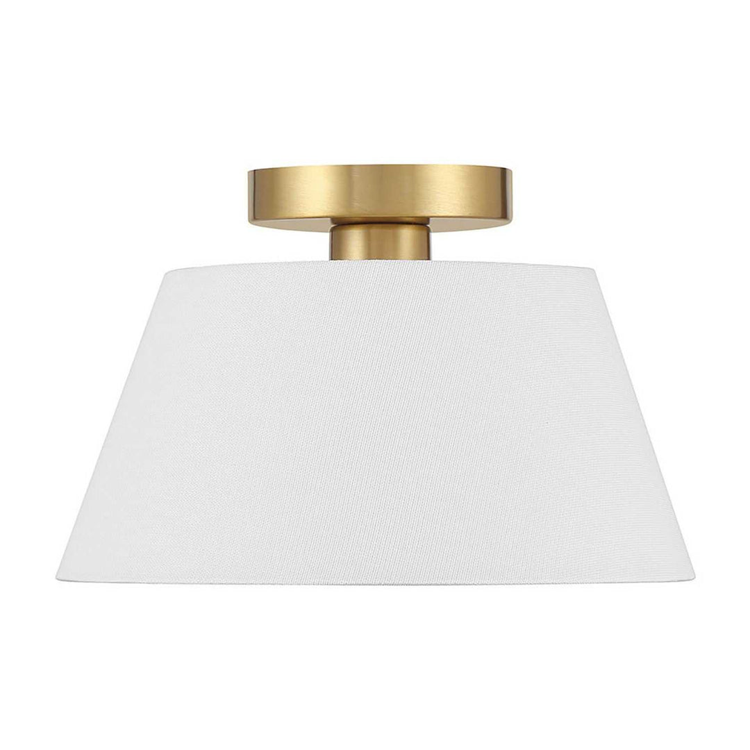 Meridian - M60077NB - One Light Semi-Flush Mount - Natural Brass