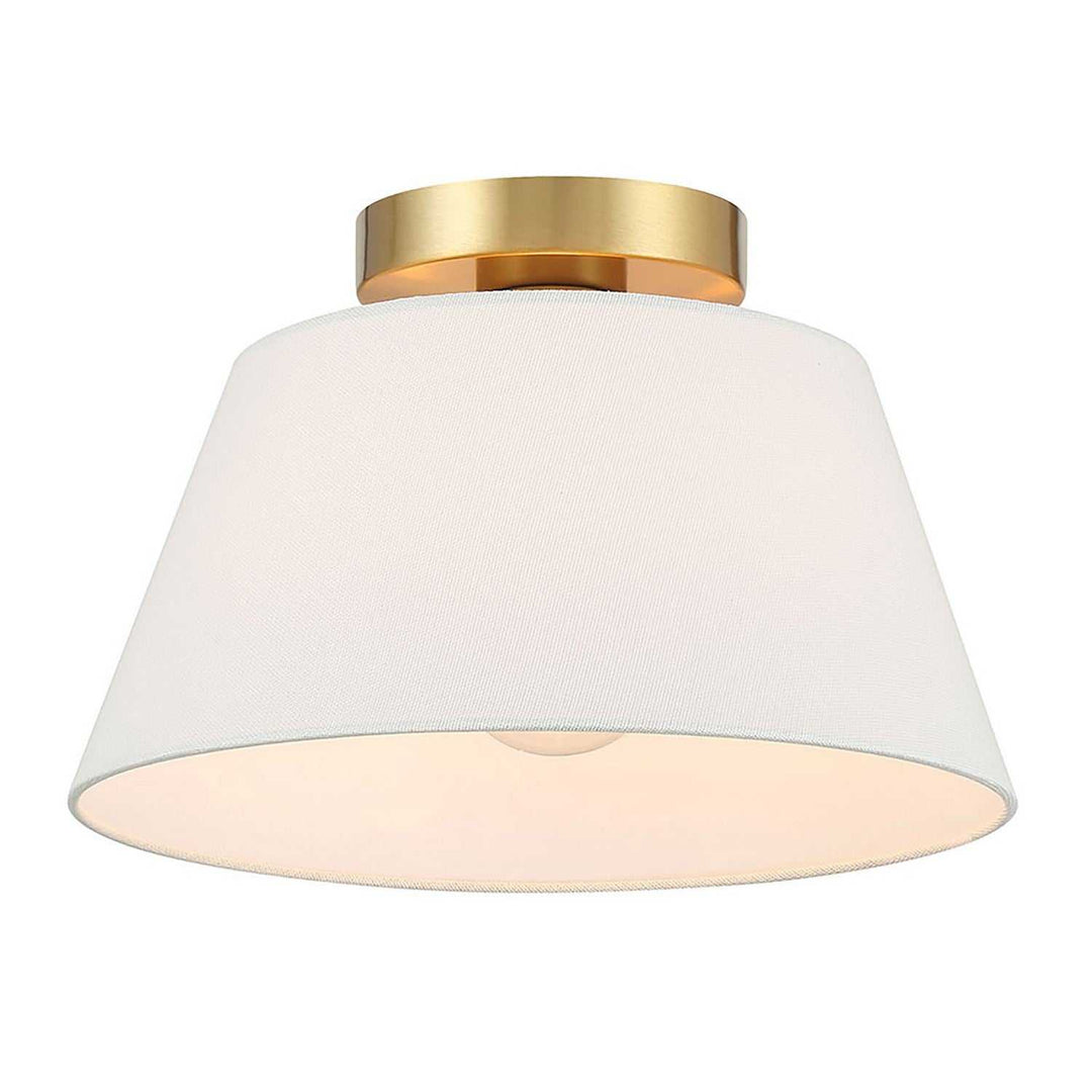Meridian - M60077NB - One Light Semi-Flush Mount - Natural Brass