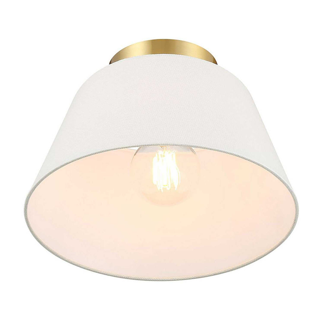 Meridian - M60077NB - One Light Semi-Flush Mount - Natural Brass