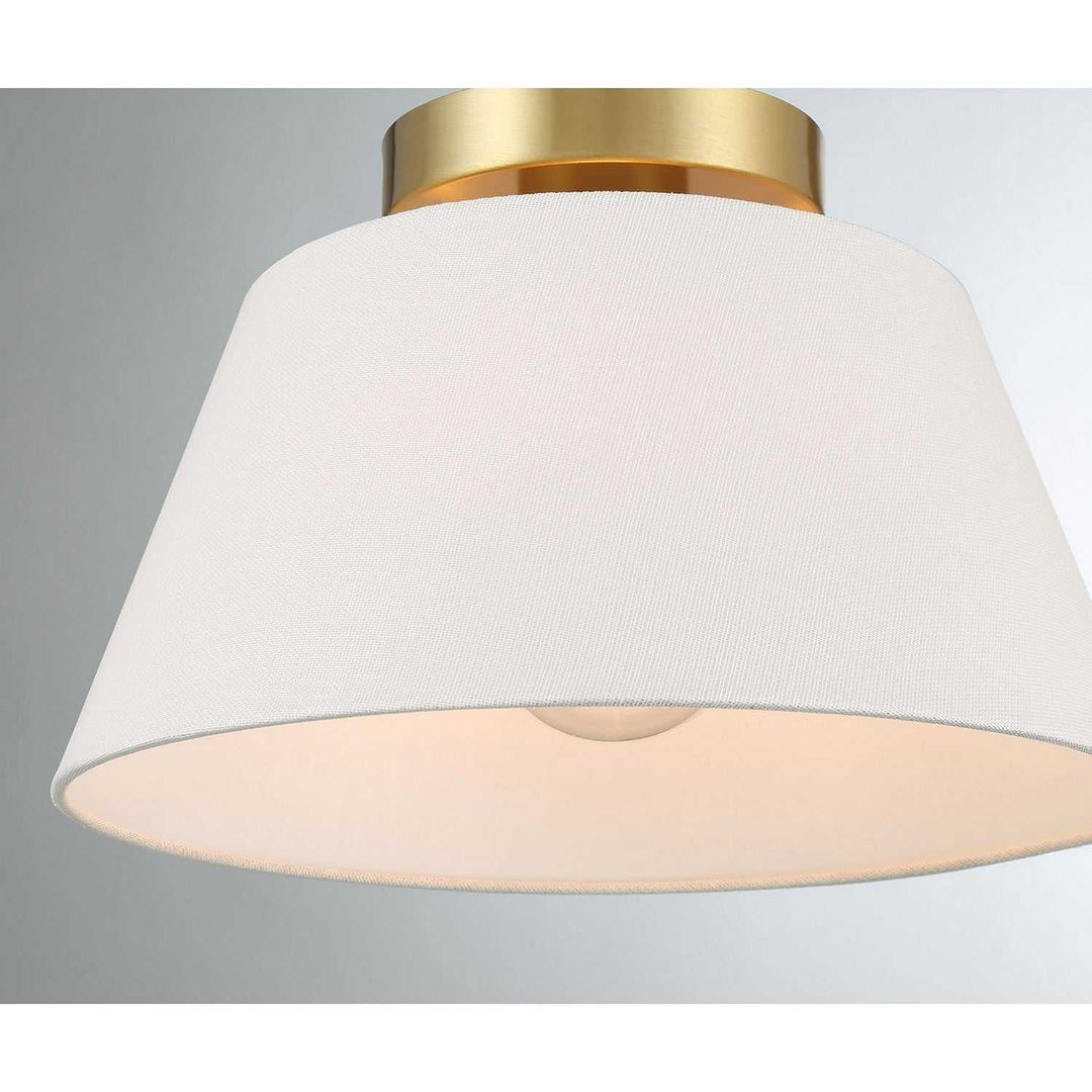 Meridian - M60077NB - One Light Semi-Flush Mount - Natural Brass