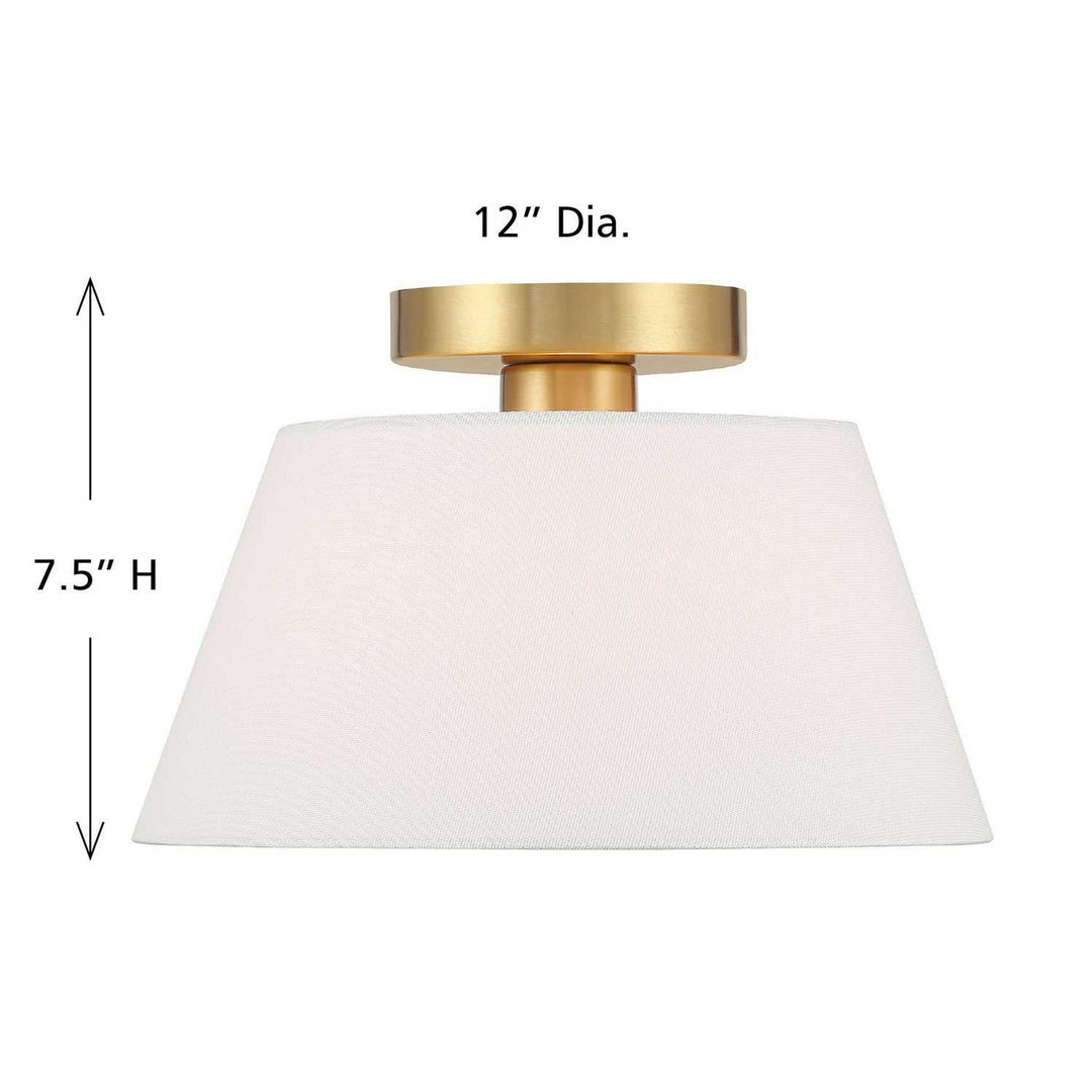Meridian - M60077NB - One Light Semi-Flush Mount - Natural Brass