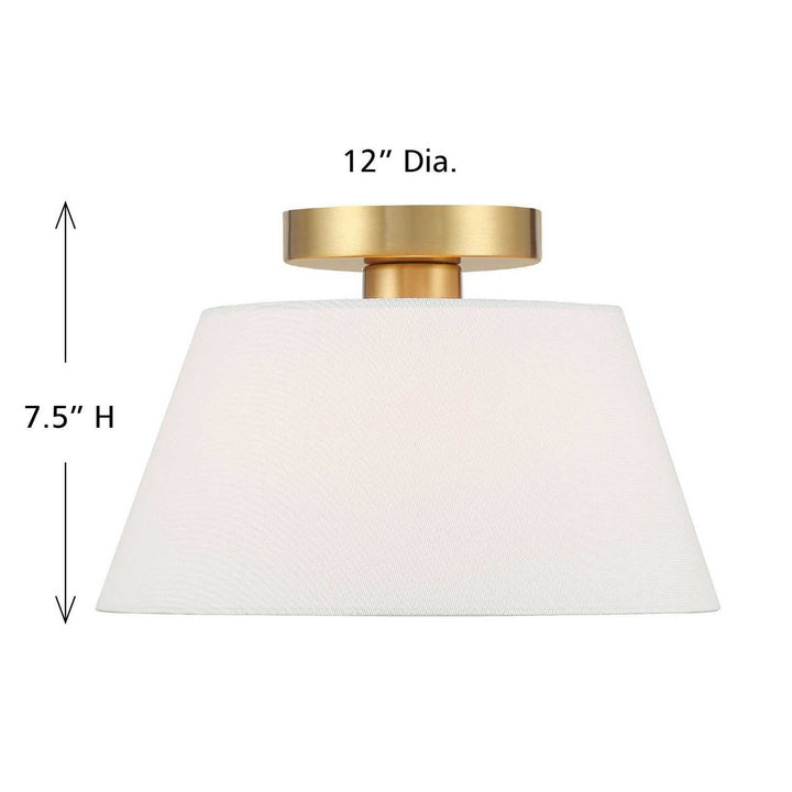 Meridian - M60077NB - One Light Semi-Flush Mount - Natural Brass