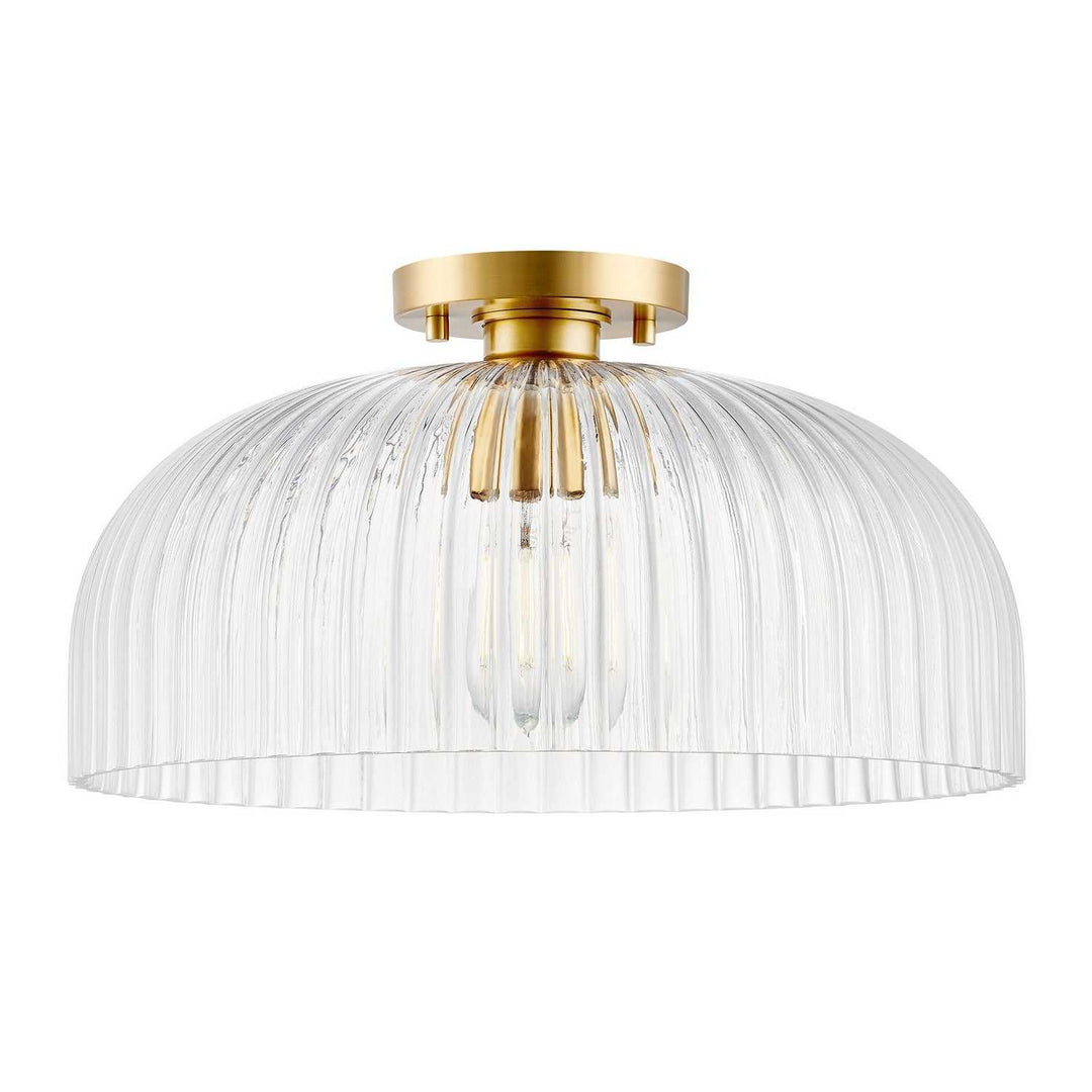Meridian - M60080NB - One Light Semi-Flush Mount - Natural Brass