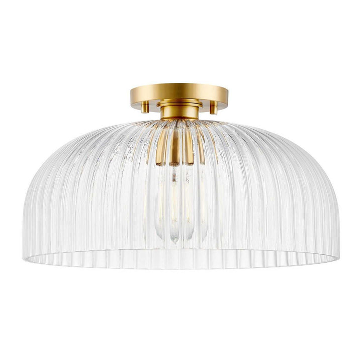 Meridian - M60080NB - One Light Semi-Flush Mount - Natural Brass