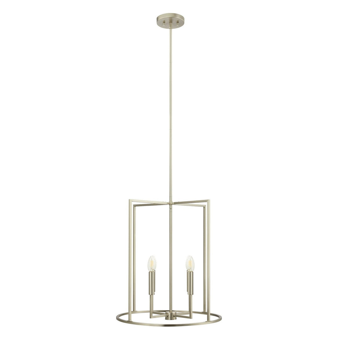 Meridian - M7044BN - Four Light Pendant - Brushed Nickel