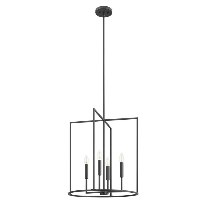 Meridian - M7044MBK - Four Light Pendant - Matte Black