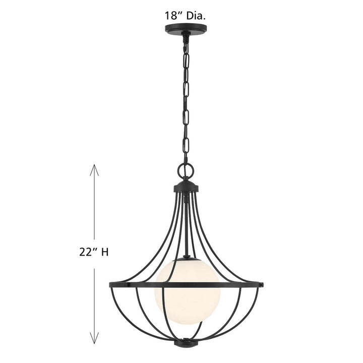 Meridian - M7047MBK - One Light Pendant - Matte Black