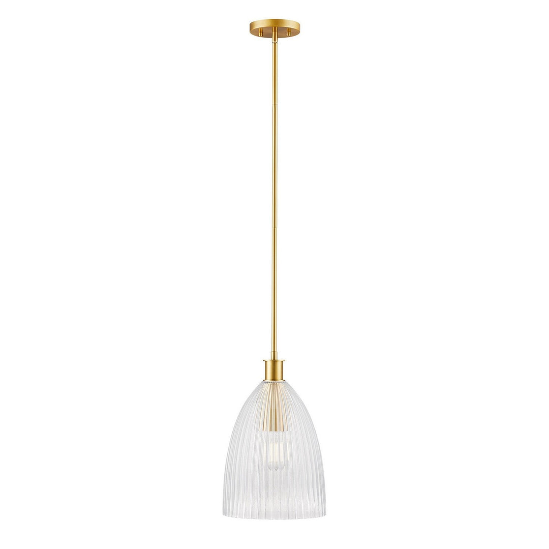 One Light Pendant in Natural Brass Meridian