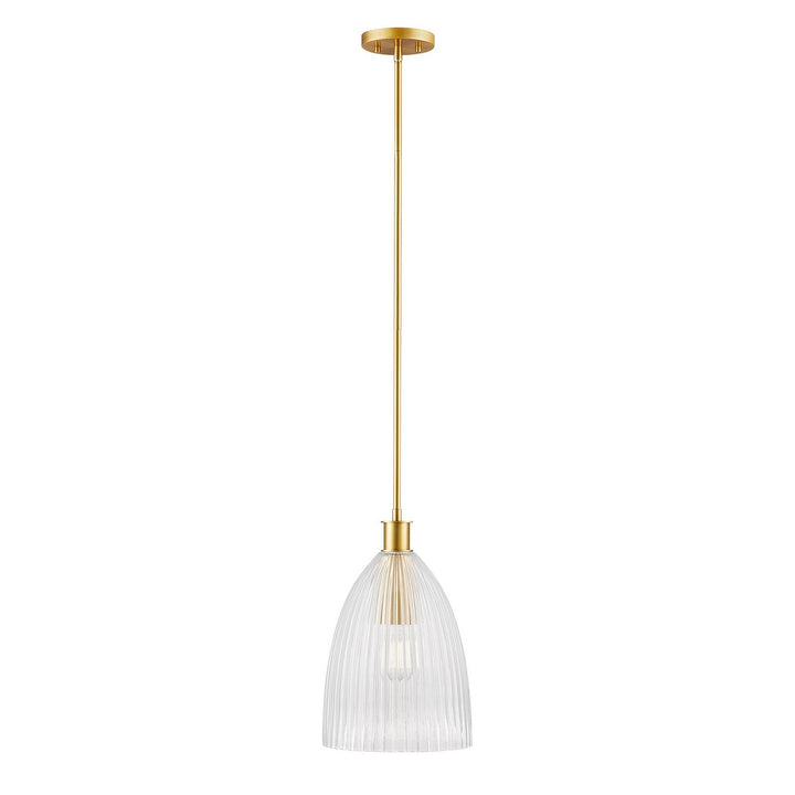 One Light Pendant in Natural Brass Meridian