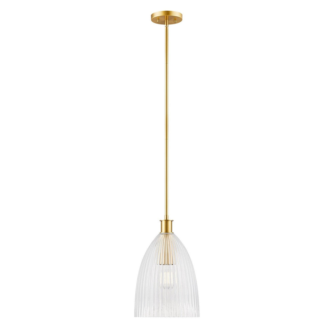 One Light Pendant in Natural Brass Meridian