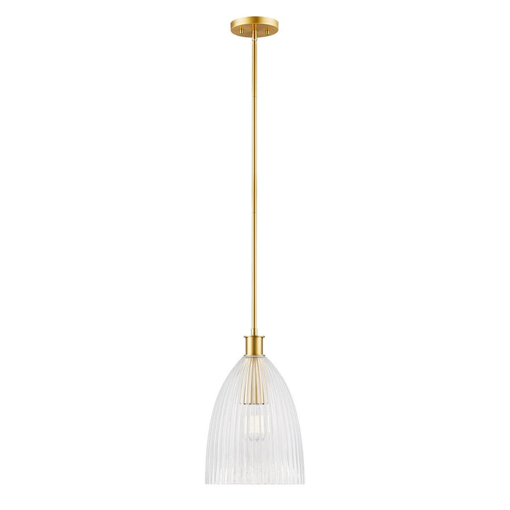 One Light Pendant in Natural Brass Meridian