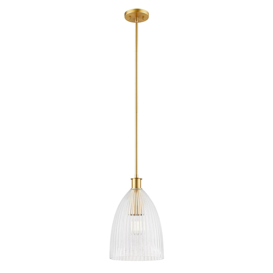 One Light Pendant in Natural Brass Meridian