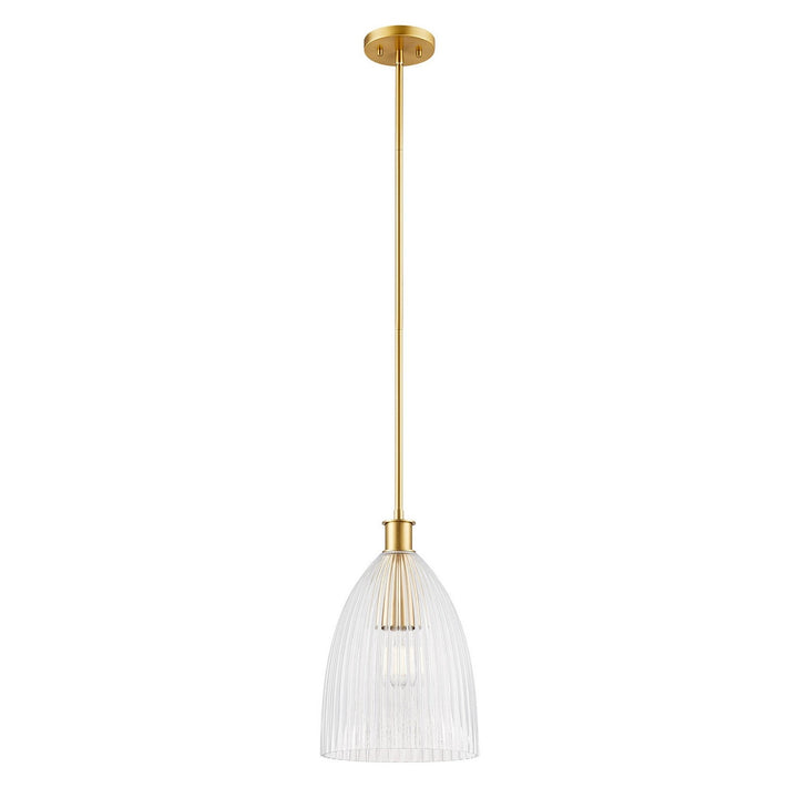 One Light Pendant in Natural Brass Meridian