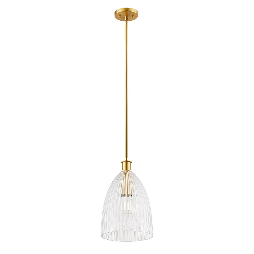 One Light Pendant in Natural Brass Meridian