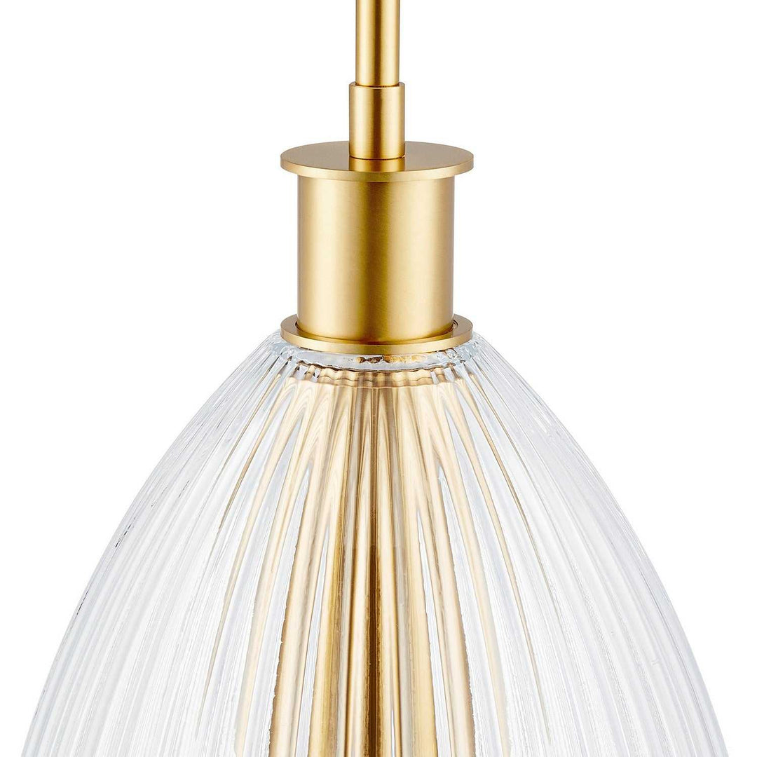 One Light Pendant in Natural Brass Meridian