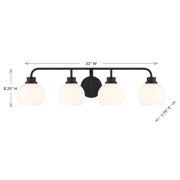 Meridian - M80082MBK - Four Light Bathroom Vanity - Matte Black