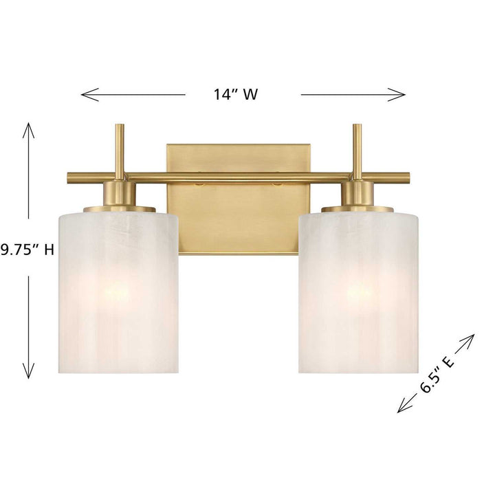Meridian - M80083NB - Two Light Bathroom Vanity - Natural Brass