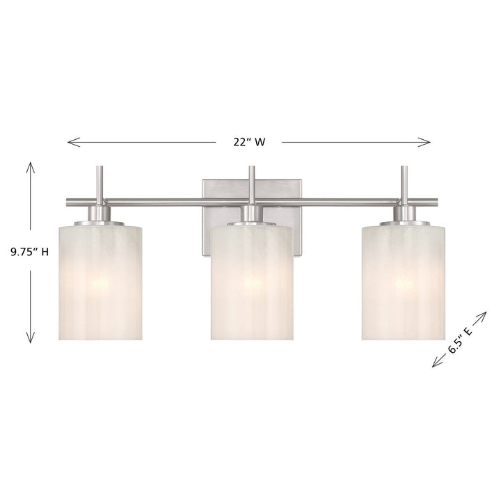 Meridian - M80084BN - Three Light Bathroom Vanity - Brushed Nickel