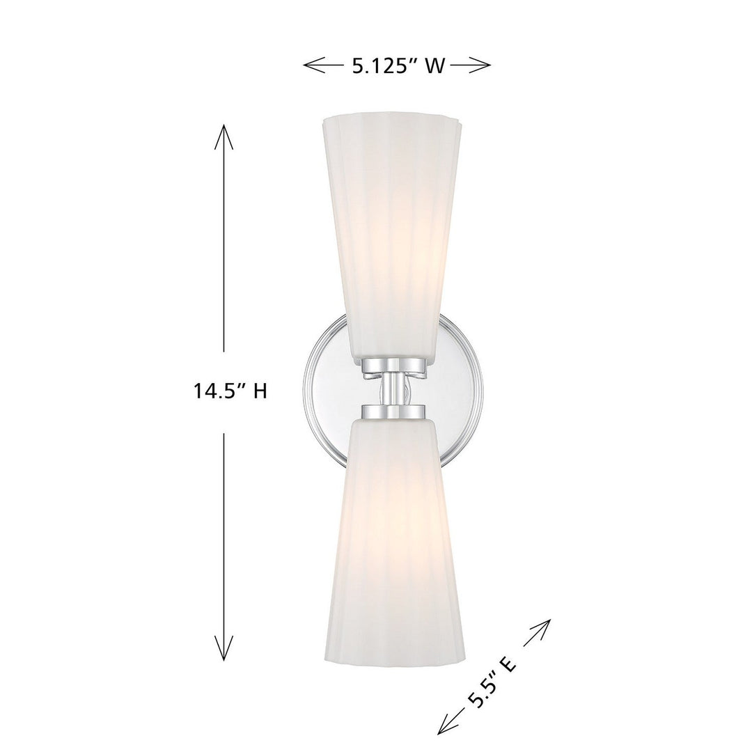Meridian - M90109CH - Two Light Wall Sconce - Chrome