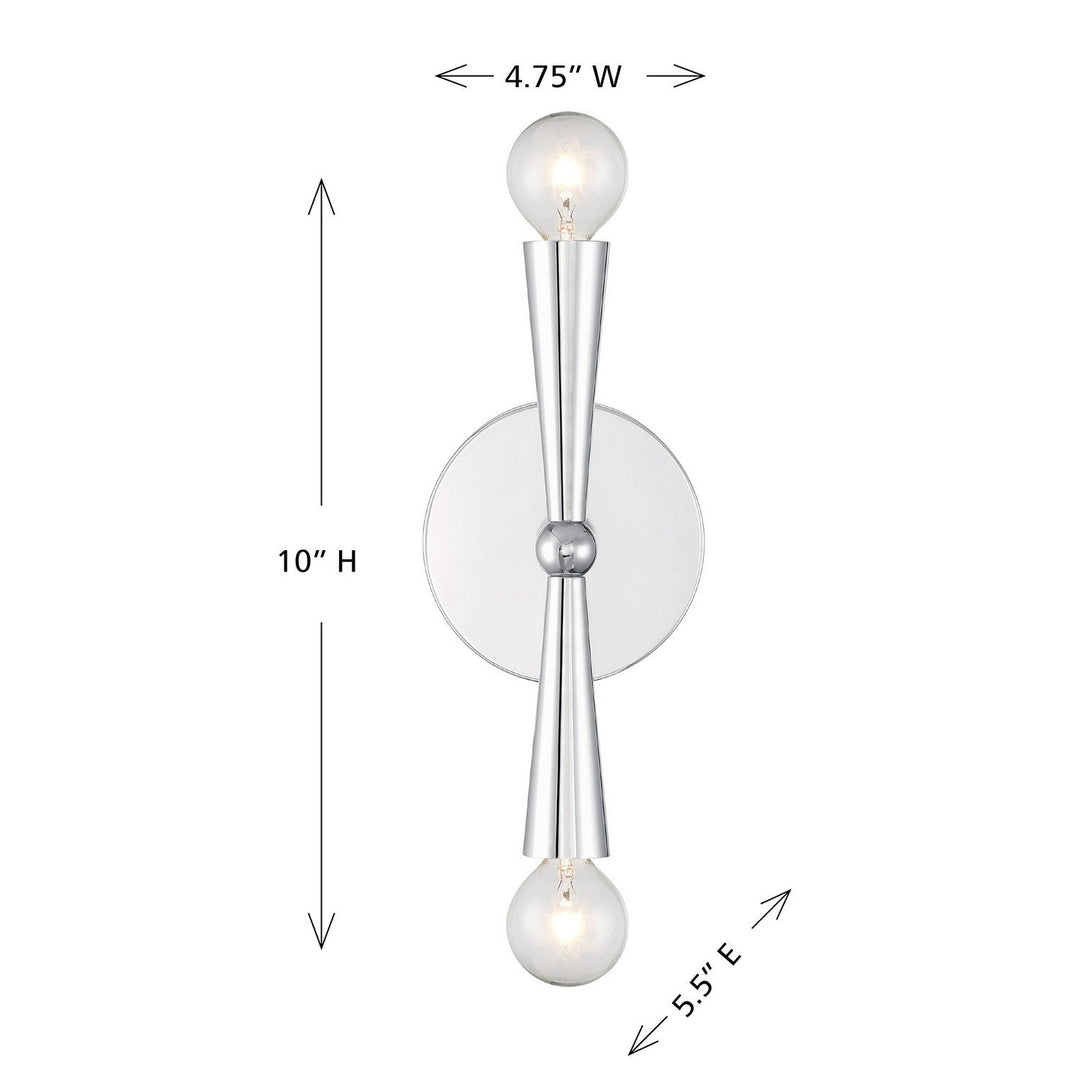 Meridian - M90110CH - Two Light Wall Sconce - Chrome
