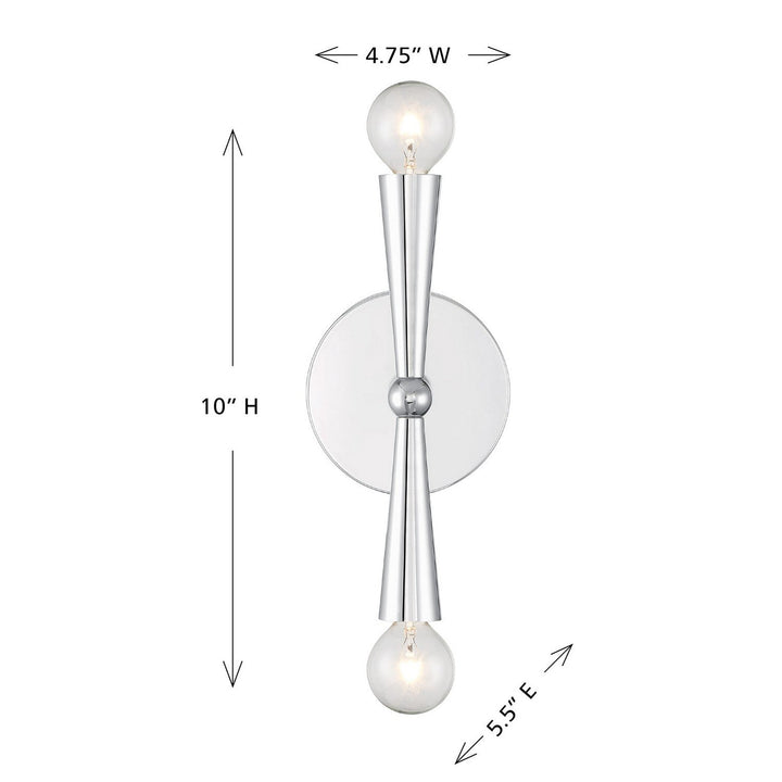 Meridian - M90110CH - Two Light Wall Sconce - Chrome