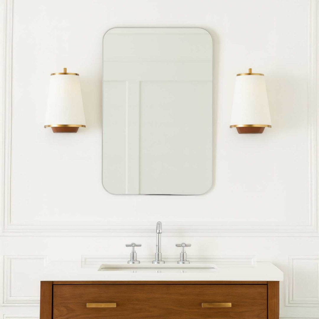 Desert Flyer Two Light Wall Sconce in Satin Brass/Medium Walnut Varaluz