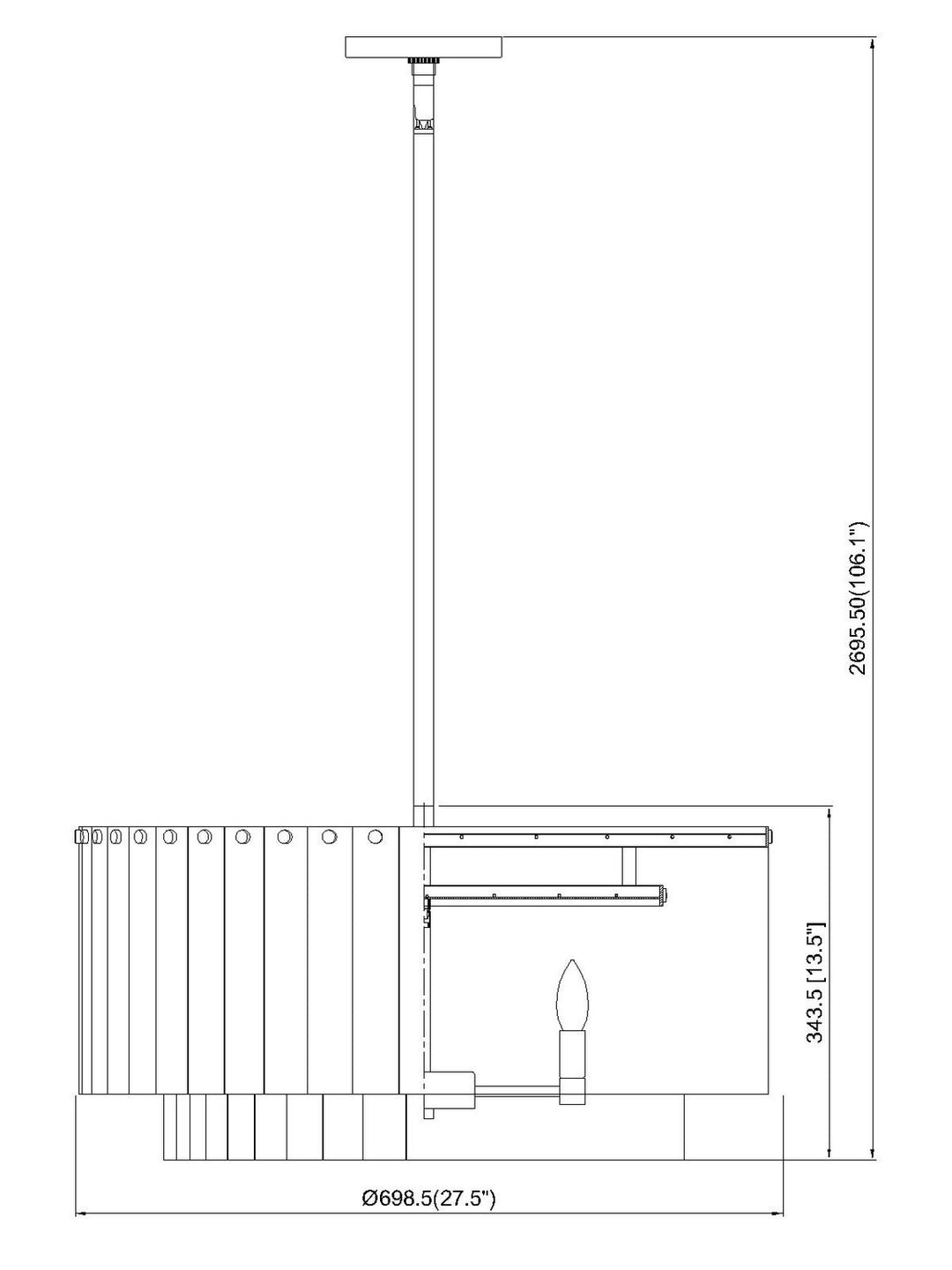 Z-Lite Canada - 1943P26-2-MGLD - Ten Light Pendant - Glacier - Modern Gold