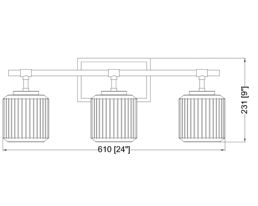 Z-Lite Canada - 7515-3V-MB - Three Light Vanity - Landon - Matte Black