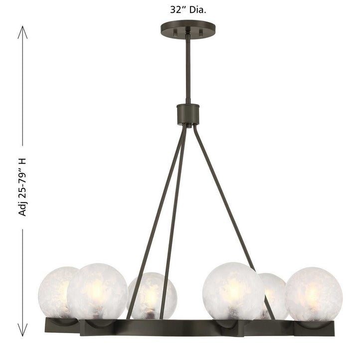 Darien Six Light Chandelier in Mediterranean Bronze Savoy House