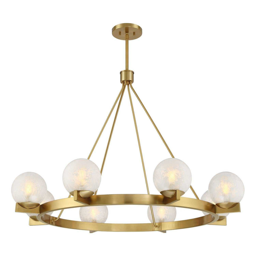 Darien Eight Light Chandelier in Warm Brass Savoy House