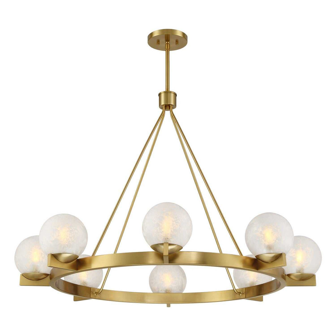 Darien Eight Light Chandelier in Warm Brass Savoy House