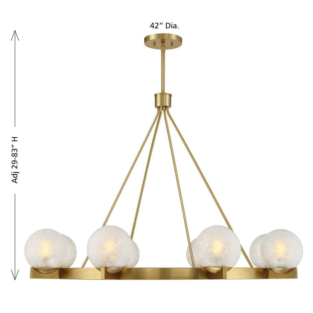 Darien Eight Light Chandelier in Warm Brass Savoy House