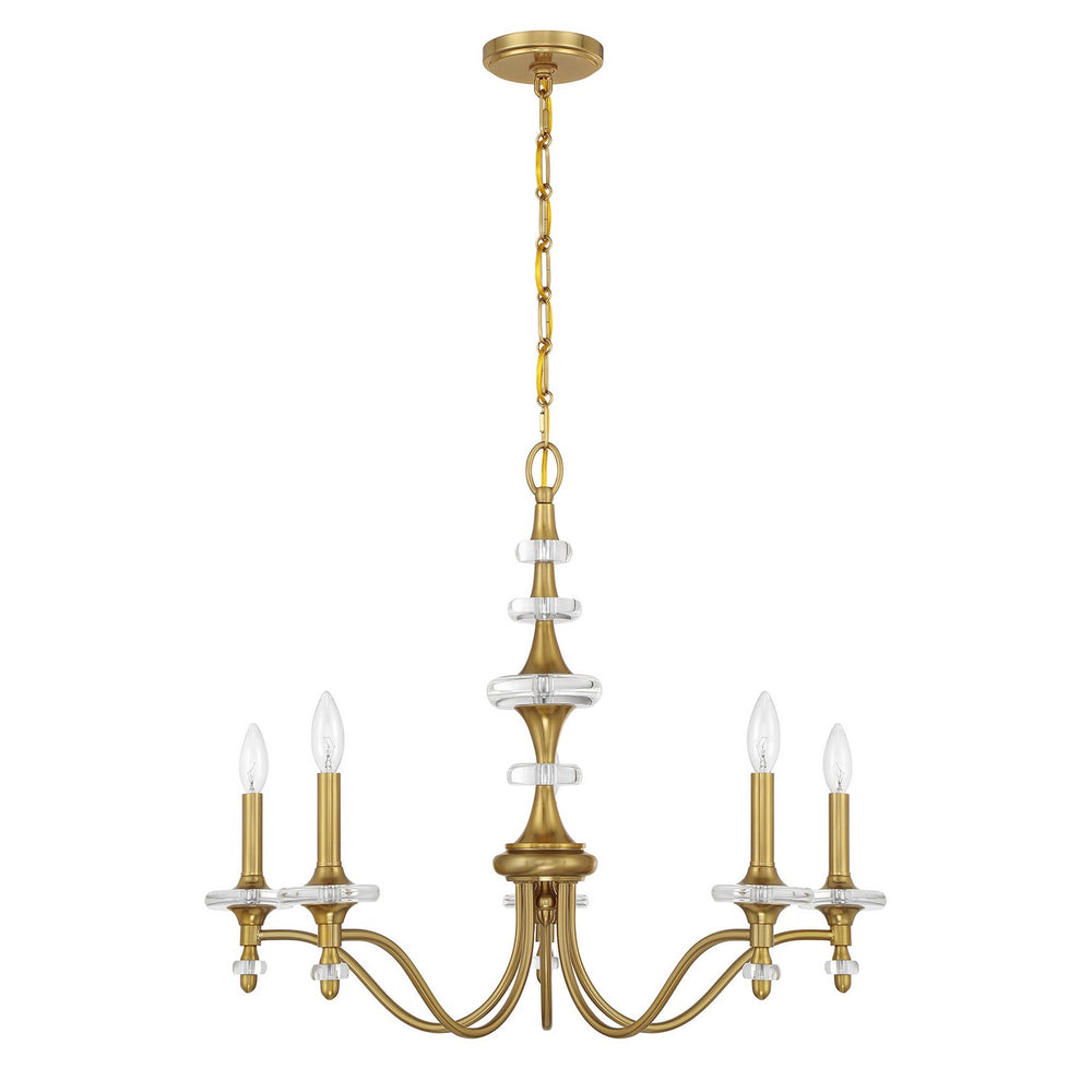 Savoy House - 1-1361-5-322 - Five Light Chandelier - Champlain - Warm Brass