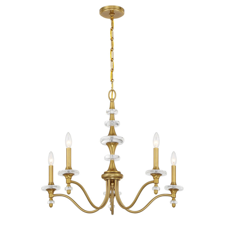 Savoy House - 1-1361-5-322 - Five Light Chandelier - Champlain - Warm Brass