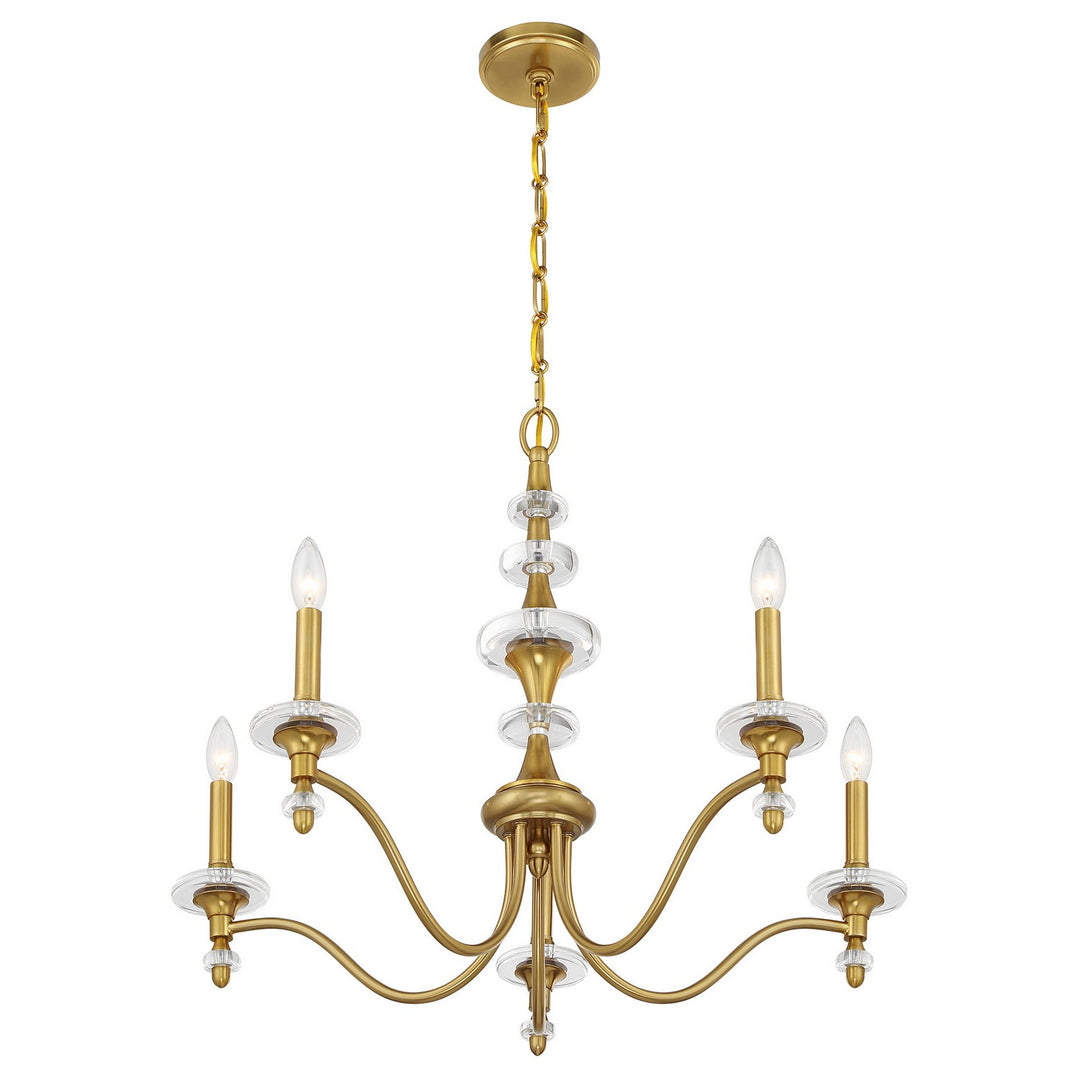 Savoy House - 1-1361-5-322 - Five Light Chandelier - Champlain - Warm Brass