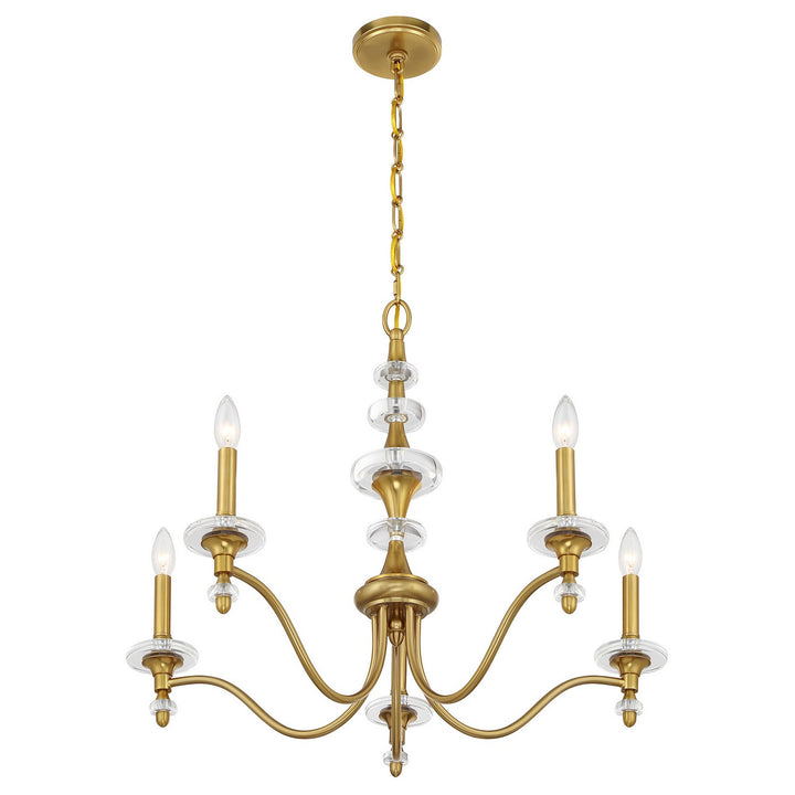 Savoy House - 1-1361-5-322 - Five Light Chandelier - Champlain - Warm Brass